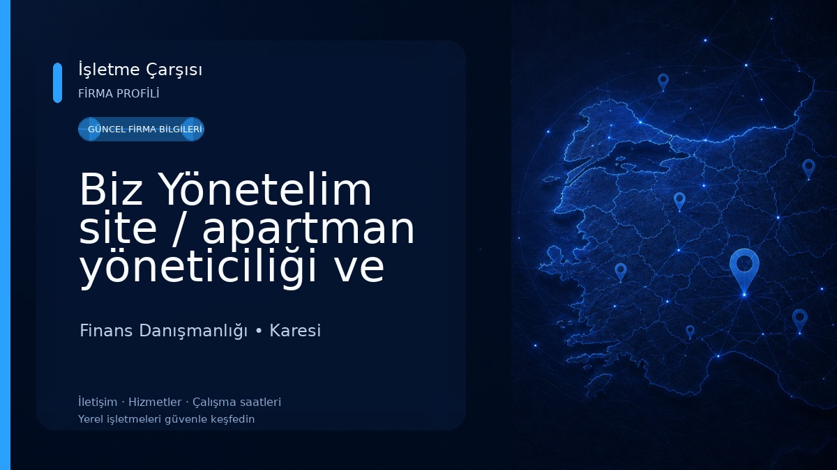 Biz Yönetelim site / apartman yöneticiliği ve havuz hizmetleri